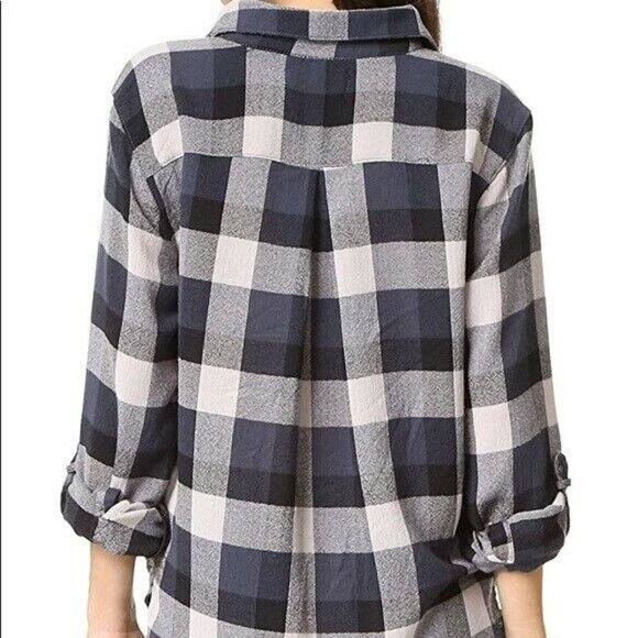 BlanK NYC Plaid Wrap Button Front Top - Picture 2 of 9